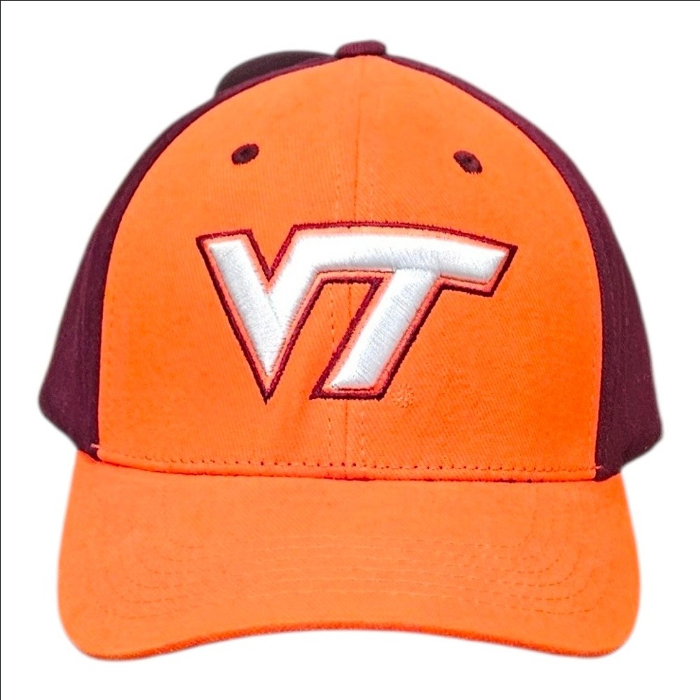 Virginia Tech VT Hokies Hat Mens Orange Maroon Snapback Logo Captivating Cap